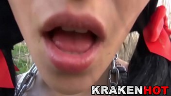 Preview 3 of Hairy Bush Slideshow - Krakenhot - Submission of a chained brunette teen outdoor