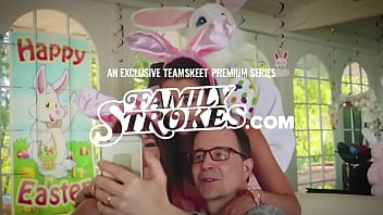Preview 3 of Mom Son Father Randi - Two women Eliza and Kagney fucking a double sided dildo
