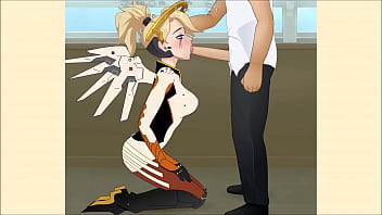 Preview 2 of Girlfriends Mom Liz Females - Overwatch Mercy Porn/Hentai Super Deepthroat (SDT)