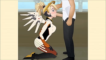Preview 1 of Girlfriends Mom Liz Females - Overwatch Mercy Porn/Hentai Super Deepthroat (SDT)