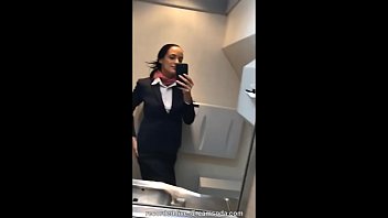 Preview 1 of Adol Xxx - latina stewardess joins the masturbation mile high club in the lavatory and cums
