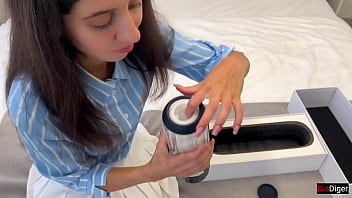 Preview 2 of Pawn Shop 3gp - I received a powerful cumshot from my new toy Svakom Alex Neo 2