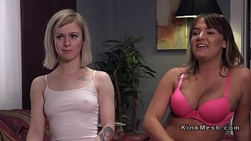 Preview 1 of Meninas Salvador - Bound babe and her roommate rough fucked in dungeon