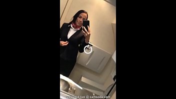 Preview 1 of Xxx Sexy Video Desi Pron Vide - Flight attendant uses in-flight wifi to cam on camsoda!