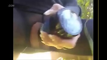 Preview 3 of Orgasmic Chills Massage - enfiando garrafa na buceta na rua