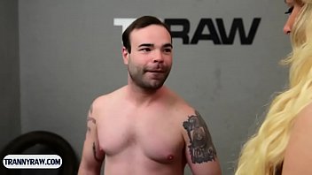Preview 1 of Hogia Sara - Guy gangbang fucked by five horny latina tranny bitches