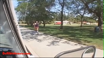 Preview 1 of Behind Pinky Bus - gullibleteenscom icecream truck 18 year old roller skates cock for first time