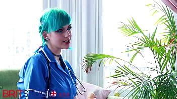 Preview 2 of Son Mom Big Boob See - Blue Haired Alternative Nurse Takes Care Of Your Cock In An Appointment