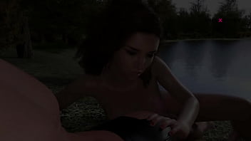 Preview 2 of Sexxx 15 Tahun - College Kings - Aubrey Giving Handjob in lake side