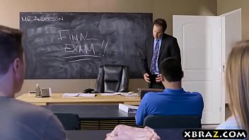 Preview 1 of Triple X Wife Xxx - Bright big tits student Lena Paul oral and fucking in class