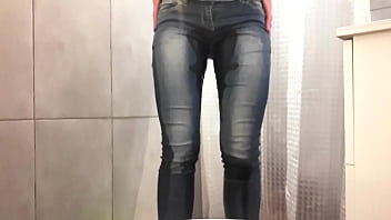 Preview 4 of Naugy America - Desperate Pee in My Jeans and Pink High Heels
