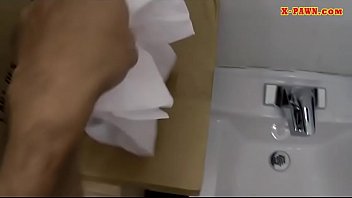 Preview 2 of Arabic Gay Vidio - Hot babe drilled in pawnshop toilet room