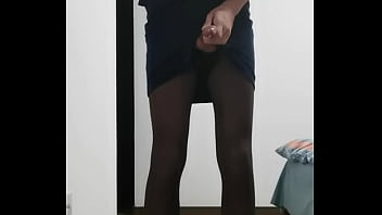 Preview 4 of Nx Vidio - sissy crossdresser jerked off in high heels and sexy dress