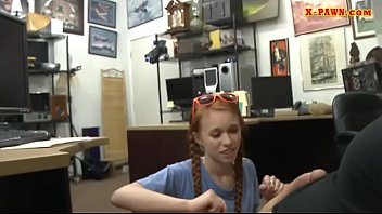 Preview 1 of Xmassaj - Slender amateur redhead cutie pawns her pussy and banged