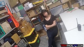 Preview 2 of Office Boss Chatting Sex - Security guard pounds a teen shoplfiters pussy in his office