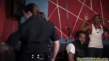 Preview 1 of Teranny Fuck - Busty police officers having wild IR threesome sex with black dude