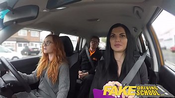 Preview 2 of Porn Glau - Fake Driving School readhead teen and busty MILF creampie