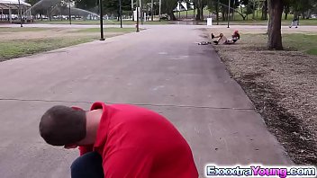 Preview 1 of Young Mom Drunk - Cute skater babe Monica bangs with a stranger