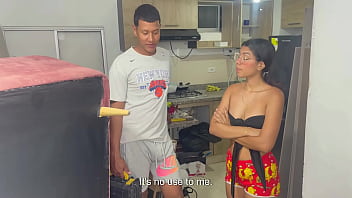 Preview 2 of Big Boobes - chica latina me pide que la folle duro a cambio de hacer una reforma en su apartamento 1PT