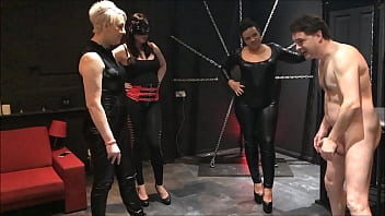 Preview 4 of Www Sex Xxx 789 - 4 Mistresses (Arabella,  Electra,  Islya and Noir) kick Andrea Dipre in the balls