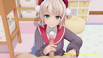 Preview 2 of Axsij Xxx - noVR mmd uimama BlowJob 3d hololive