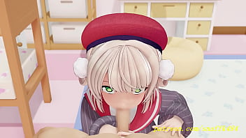 Preview 1 of Axsij Xxx - noVR mmd uimama BlowJob 3d hololive