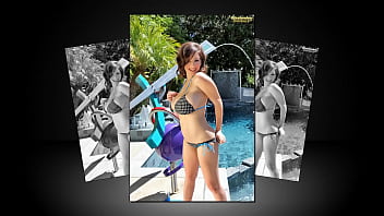 Preview 1 of Pisshunt V - September Carrino Massive Boobs And Big Nipples Show In Bikini