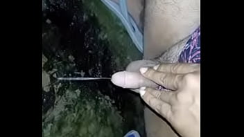 Preview 2 of Ria Sakurai Orgasm And Creampied - Pissing on ground in the night