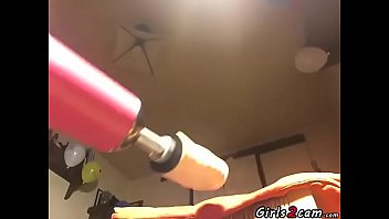 Preview 1 of Chubby Amature - Brunette masturbating with a machine