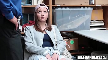 Preview 1 of Fgsdiwrvd - Surveillance Guard Bangs Sexy Teen Thief In Return For Release