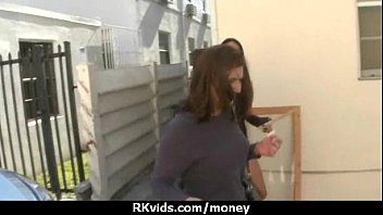 Preview 1 of Hot Step Son Mum Kitchen Sex - Hot sexy amateur babe needs a lift and takes cash 19