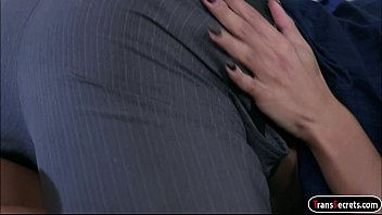 Preview 1 of Ebony Pussy Humping Brutal - Asian shemale Venus Lux gives head and gets anal doggystyled