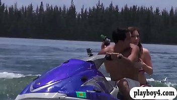 Preview 2 of Retro Threesme - Two sexy women fucked by nasty guys on the speedboat