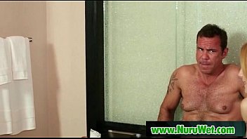 Preview 4 of Long Cumshit Raining - Big tit masseuse gives pleasure to horny client 03
