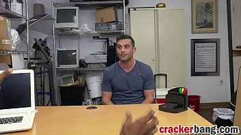 Preview 1 of Cam4 Hellokitty - White stud takes long black cock anally in office