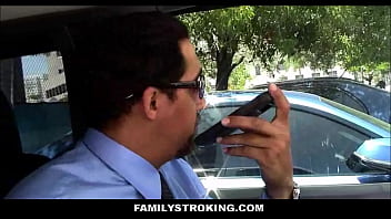 Preview 1 of Porn X Movi - Tiny Latina StepDaughter Sucks StepDad Off