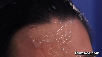 Preview 3 of Mma G - Unusual peach gets sperm load on her face swallowing all the spunk