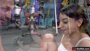 Preview 1 of Animal And People Sexs - Petite latina ass fucked by gym trainer