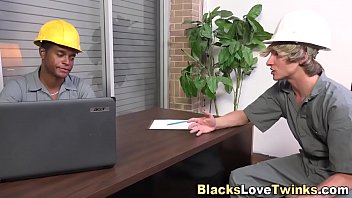 Preview 1 of Forced Interracial Gay Bbc - Twink spunks black guy
