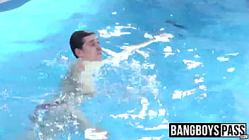 Preview 1 of Camilla Moon Amazing First - Naughty twink bestfriends bareback fuck by the poolside