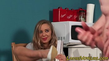 Preview 4 of German Couple Vacation - Busty cfnm blonde watches