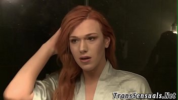 Preview 1 of Teen Diary Viet - Trans redhead cum covered