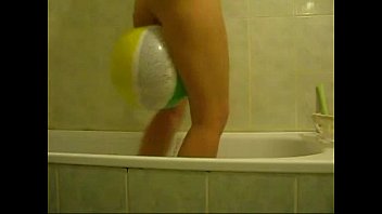 Preview 3 of Cow Girls 18 Years Old - Sophie masturbating with baloons in living room and bathroom
