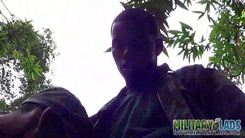 Preview 4 of Mommada Cam - Gay soldiers take turns at outdoor oral