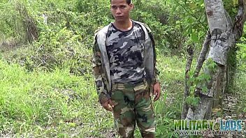Preview 1 of Mom Lonly Son Fucked Mom - Twink scout wanking off in the woods