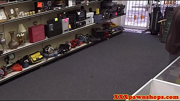 Preview 1 of Little Engel - Ebony pawnshop amateur doggystyled in store
