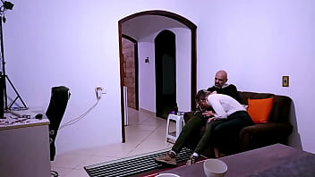 Preview 2 of Collefe Ouple - In debt she had sex with the owner of the house to pay the rent