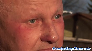 Preview 1 of From K - Euro teen pleasuring old mans cock
