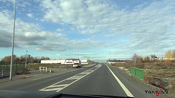 Preview 1 of Ferst Teme - Takevan Almost crahshed blonde on the road get great medicine in driving car