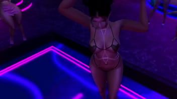 Preview 2 of Trandexual Chino - Exhibitionist in Microbikini Clubbing and Dancing